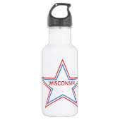 Stern mit Wisconsin in ihm Edelstahlflasche (Vorderseite)