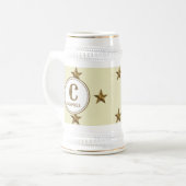 Stern Monogramm Anfangsbuchstabe westlicher Famili Bierglas (Vorderseite Links)