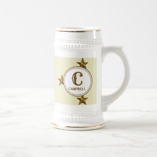 Stern Monogramm Anfangsbuchstabe westlicher Famili Bierglas