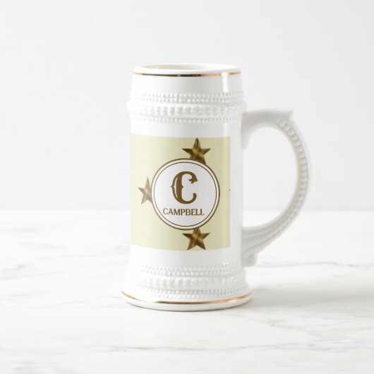 Stern Monogramm Anfangsbuchstabe westlicher Famili Bierglas (Rechts)