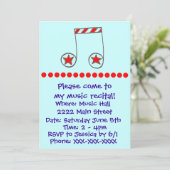 Stern Musical Note Music Erwägungsgrund Einladung (Stehend Vorderseite)