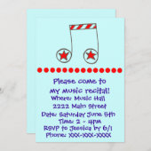 Stern Musical Note Music Erwägungsgrund Einladung (Vorne/Hinten)