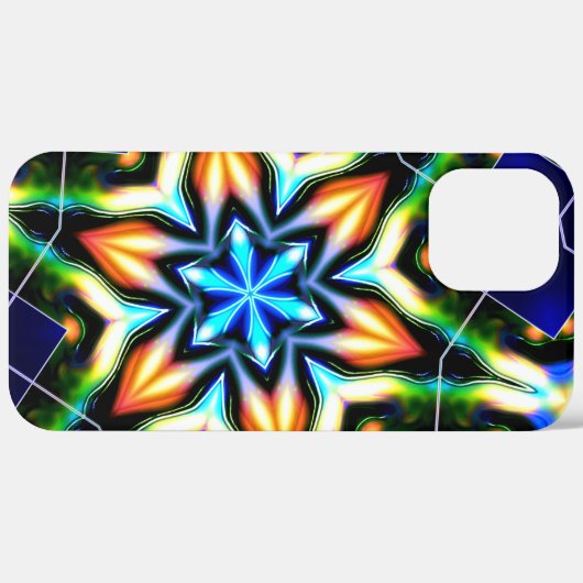 Stern oder Blume knacken metallische Rüstung, blau Case-Mate iPhone Hülle (Hinten (horizontal))