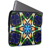 Stern oder Blume knacken metallische Rüstung, blau Laptopschutzhülle (Vorne Rechts)