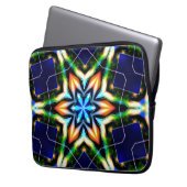 Stern oder Blume knacken metallische Rüstung, blau Laptopschutzhülle (Vorderseite Links)