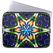Stern oder Blume knacken metallische Rüstung, blau Laptopschutzhülle (Vorderseite)