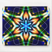 Stern oder Blume knacken metallische Rüstung, blau Mousepad (Vorne)