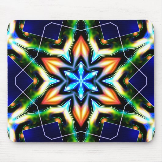 Stern oder Blume knacken metallische Rüstung, blau Mousepad (Vorne)