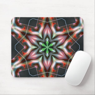 Stern oder Blume knacken metallische Rüstung, rot Mousepad