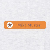 Stern - orange braun - 96 schmale Kinder Etiketten (Design 1)