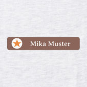 Stern - orange braun - 96 schmale Kinder Etiketten (Design 2)