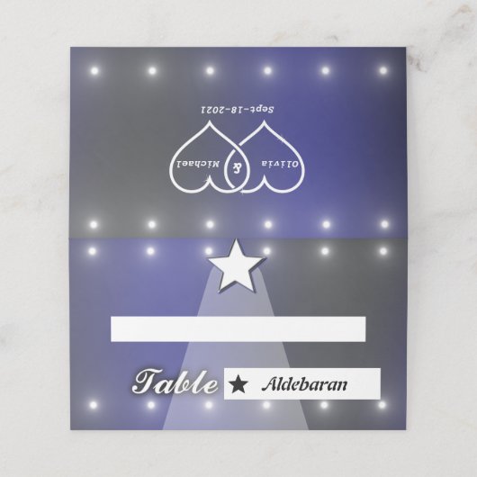 Stern Platzkarte (Außenseite Aufgefaltet)