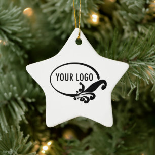 Stern Porzellan Keramik Schmuck mit Firmenlogo Ornament