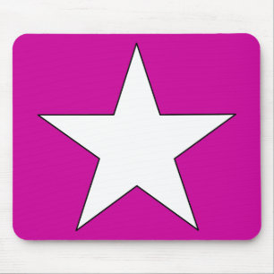 Stern-Power-Rosa/Weiß Mousepad