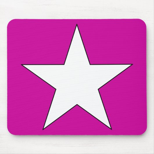 Stern-Power-Rosa/Weiß Mousepad (Vorne)