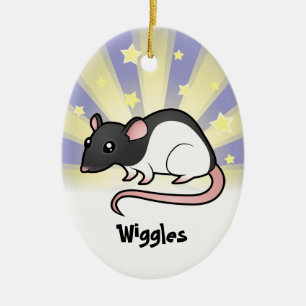 Stern-Ratte (addieren Sie Ihren Haustiernamen) Keramikornament