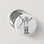 Stern-Roboter-Superheld-Knopf Button (Vorne & Hinten)