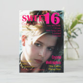 Stern-rotes Titelseiteladen des Bonbon-16 Einladung (Stehend Vorderseite)