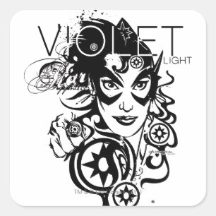 Stern-Saphir-Grafik 4 Quadratischer Aufkleber