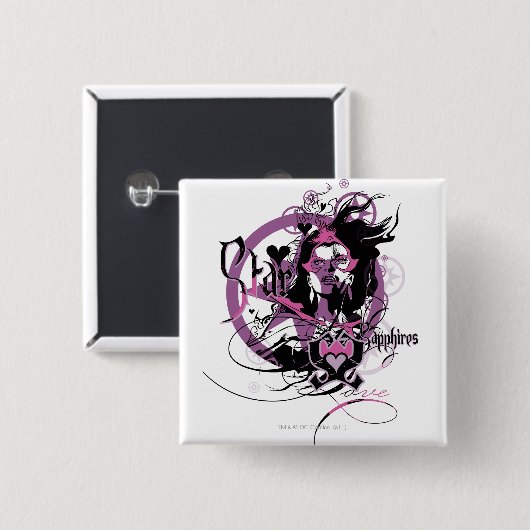 Stern-Saphir-Grafik 6 Button (Vorne & Hinten)