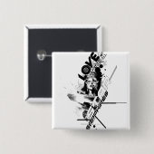 Stern-Saphir-Grafik 9 Button (Vorne & Hinten)