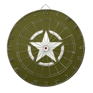 Stern-Schablone Vintage auf Khaki-Grün Dartscheibe