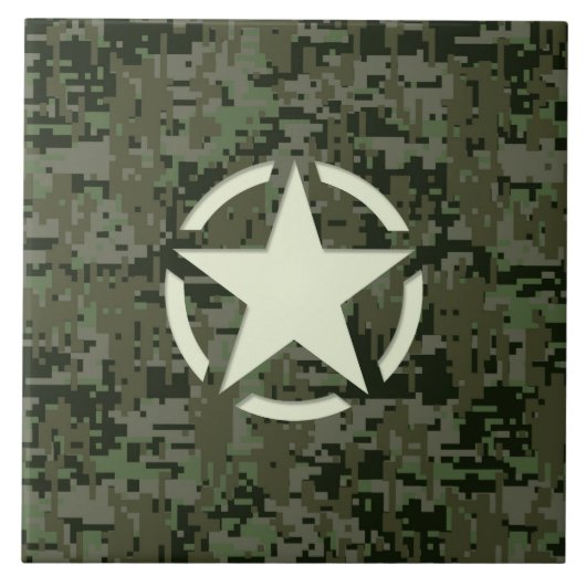 Stern-Schablonen-Digital-Waldland Fliese (Vorderseite)