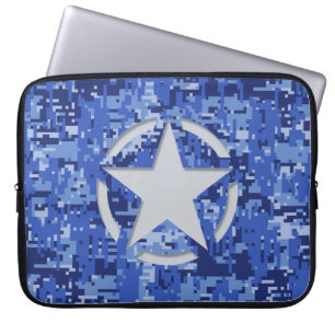 Stern-Schablonen-Grafik-Aufkleber Navy Blau Camo Laptopschutzhülle