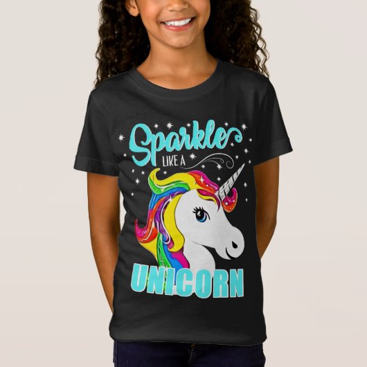 Stern-Schein wie ein Einhorn-Regenbogen T-Shirt (Vorderseite)