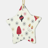 Stern-Schneeflocken-Muster Weihnachten Keramik Ornament (Links)