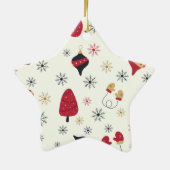 Stern-Schneeflocken-Muster Weihnachten Keramik Ornament (Hinten)