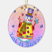 Stern Schneemann Keramik Ornament (Links)