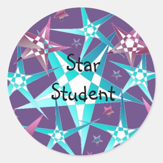 Stern-Schüler Runder Aufkleber (Vorderseite)