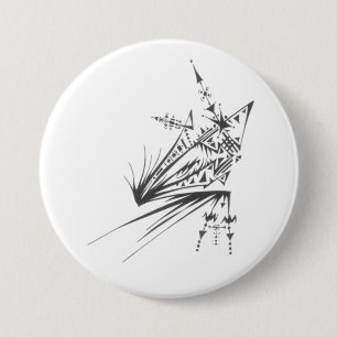 Stern Schwarz Weiß Abstrakt Stammes-Tattoo-Kunst Button