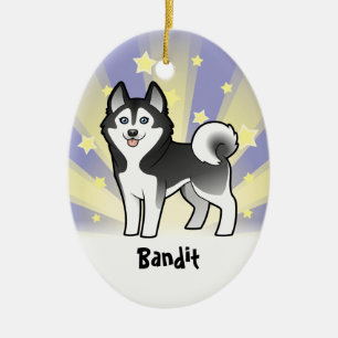 Stern-sibirischer Husky/alaskischer Malamute Keramik Ornament