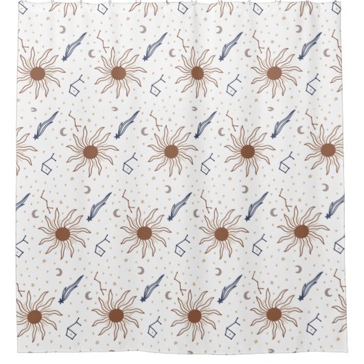 Stern, Sonne und Mond Duschvorhang (Vorderseite)