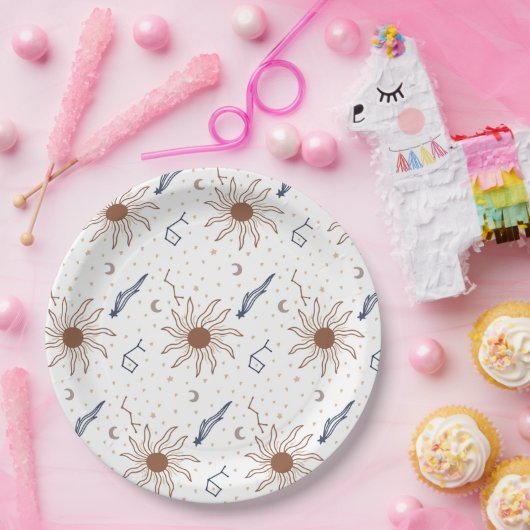 Stern, Sonne und Mond Pappteller (Party)