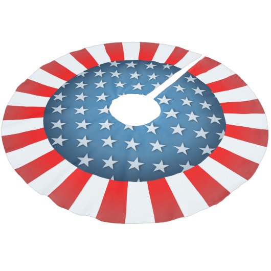 Stern-Spangled Art Polyester Weihnachtsbaumdecke (Schrägansicht)