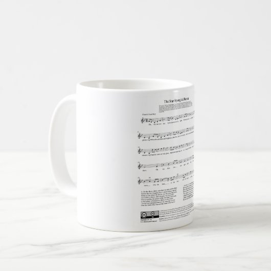 Stern-Spangled Fahnen-Nationalhymne-Musik-Blatt Kaffeetasse (Vorderseite Links)
