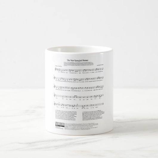 Stern-Spangled Fahnen-Nationalhymne-Musik-Blatt Kaffeetasse (Mittel)