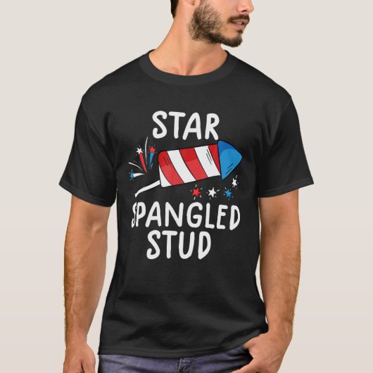 Stern Spangled Stud T Funny 4. Juli s für Kinder T-Shirt (Vorderseite)