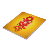 Stern sprengte chinesischen Drachen, Rot und Gelb Fliese (Seite)