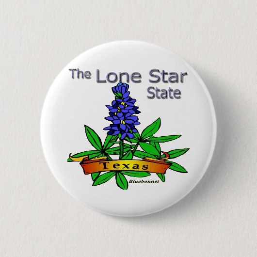 Stern-StaatBluebonnet Texas einziger Button (Vorderseite)