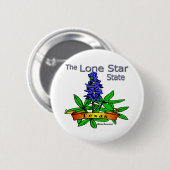 Stern-StaatBluebonnet Texas einziger Button (Vorne & Hinten)