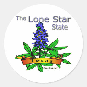 Stern-StaatBluebonnet Texas einziger Runder Aufkleber