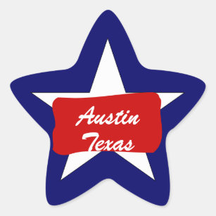 Stern-Staats-Gepäck-Reiseaufkleber Austins TX Stern-Aufkleber
