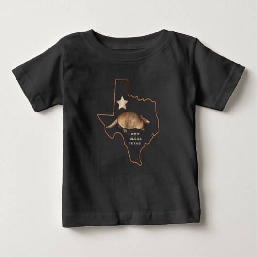 Stern-Staats-Gürteltier-Erinnerungsstücke Texas Baby T-shirt (Vorderseite)