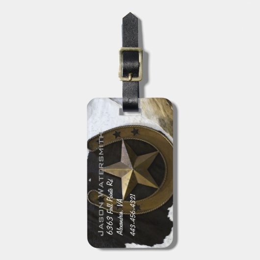 Stern-Stolz-Gepäckanhänger Texas einziger Gepäckanhänger (Vorderseite vertikal)