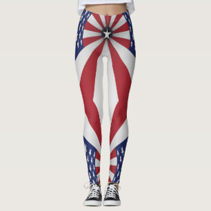 Stern-Streifen-rotes weißes Blau USA Leggings