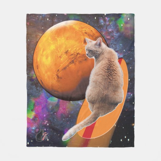 Stern-Surfer-Katze Chili Pepper Fleecedecke (Vorderseite)